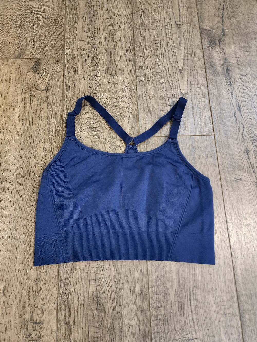 All in Motion Womens Sports Bra Size XL Blue Adjustable Racer Back Ribbed